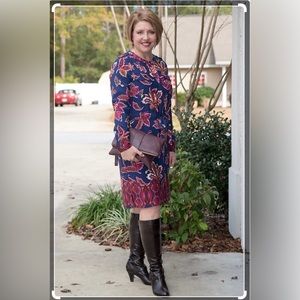 LIZ CLAIBORNE Liz Claiborne Long Sleeve Shirt Dress- Sz PL